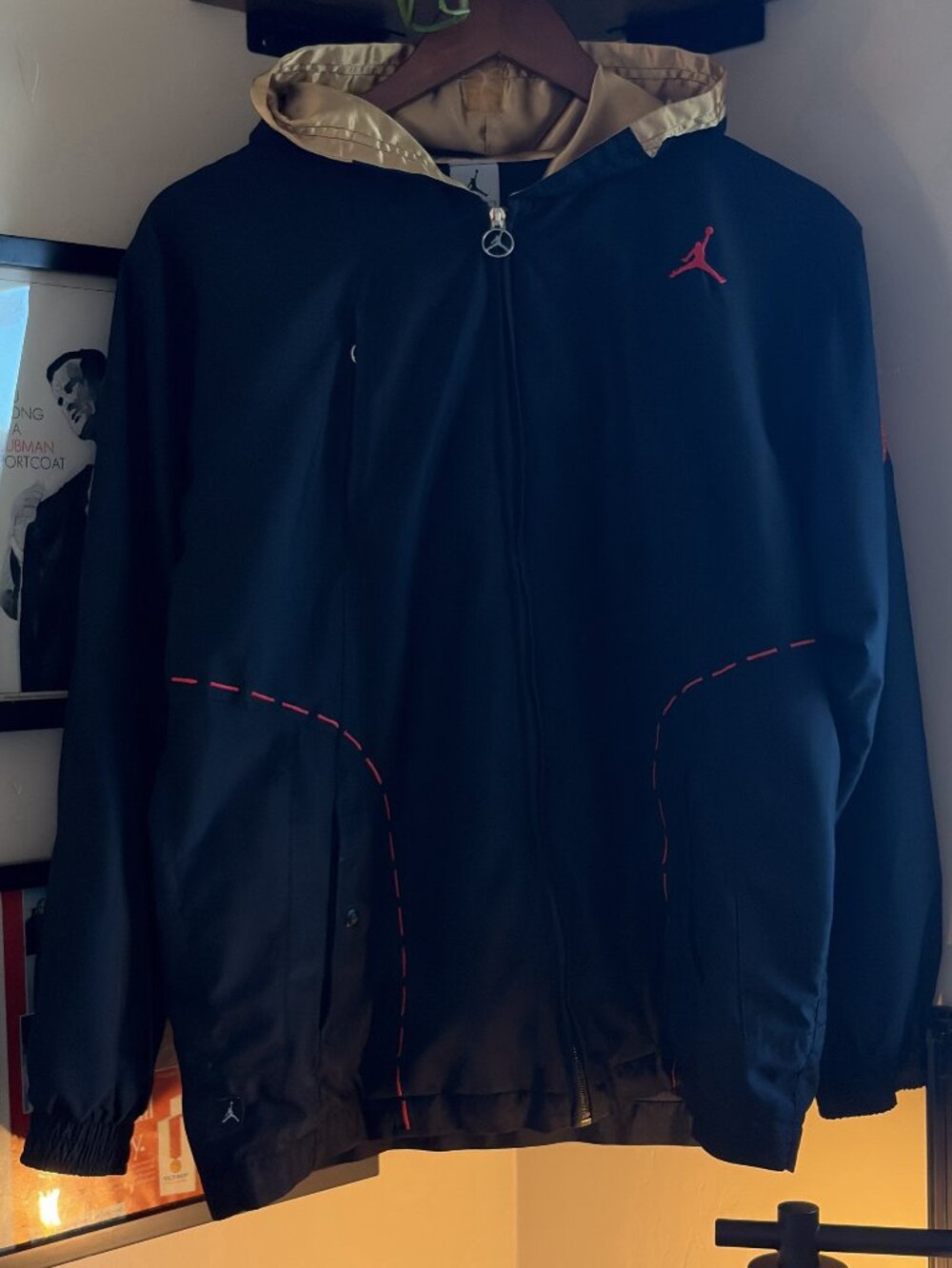 Jordan Windbreaker Jacket Black Pink Men's L
